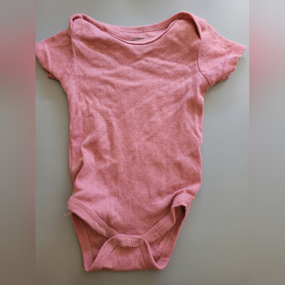 Chick Pea 6-9m Pink Short Sleeve Baby Onesie